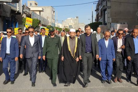 با حضور ، با شکوه شهروندان فهیم و مسئولین شهر نخل تقی برگزار گردید:
